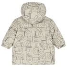 Younger Boys Beige & Black Reversible Puffer Jacket, 1, hi-res