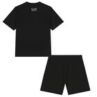 Boys Black Logo Shorts Set, 5, hi-res