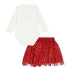 Baby Girls Ivory & Red Tulle Skirt Set, 1, hi-res