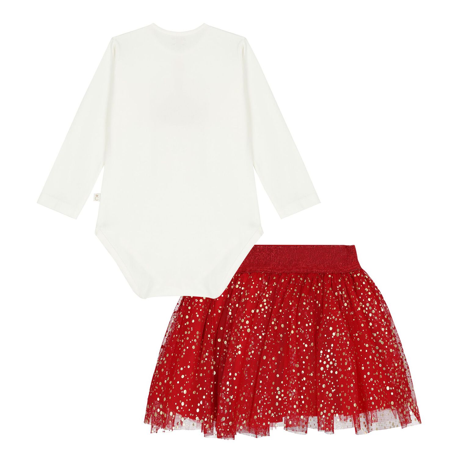 Baby Girls Ivory & Red Tulle Skirt Set, 1, hi-res image number null