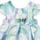 Younger Girls White & Green Floral Dress, 1, hi-res