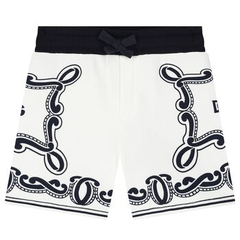 Younger Boys Ivory & Navy Blue Bandana Shorts