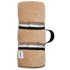 Beige & White Logo Padded Baby Blanket, 1, hi-res