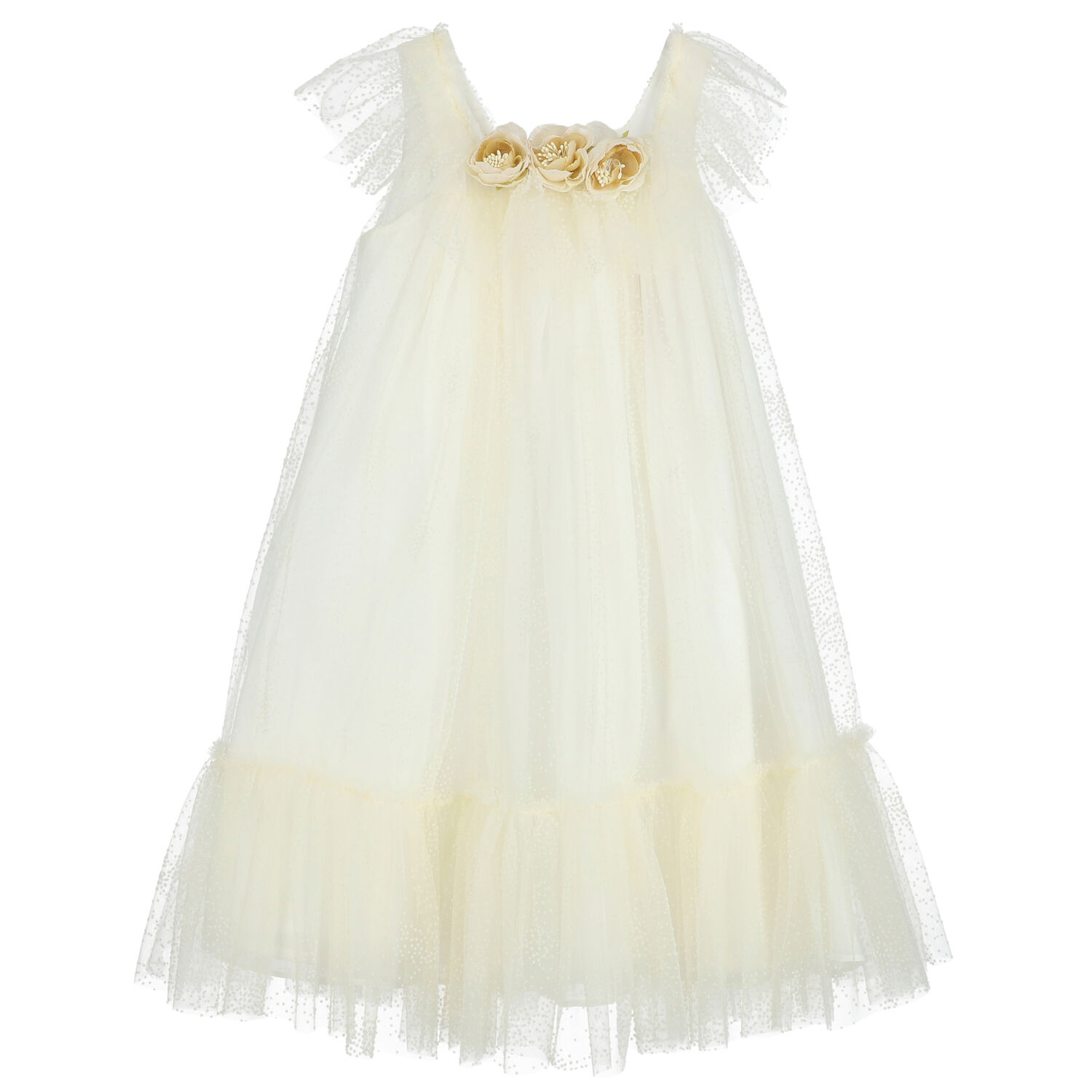 Girls Ivory Tulle Dress, 1, hi-res image number null