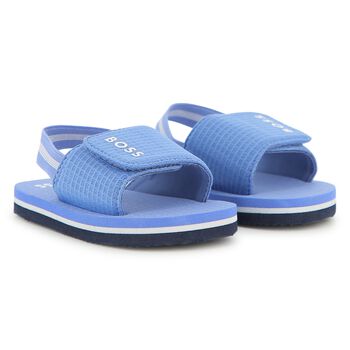 Boys Blue Logo Sandals