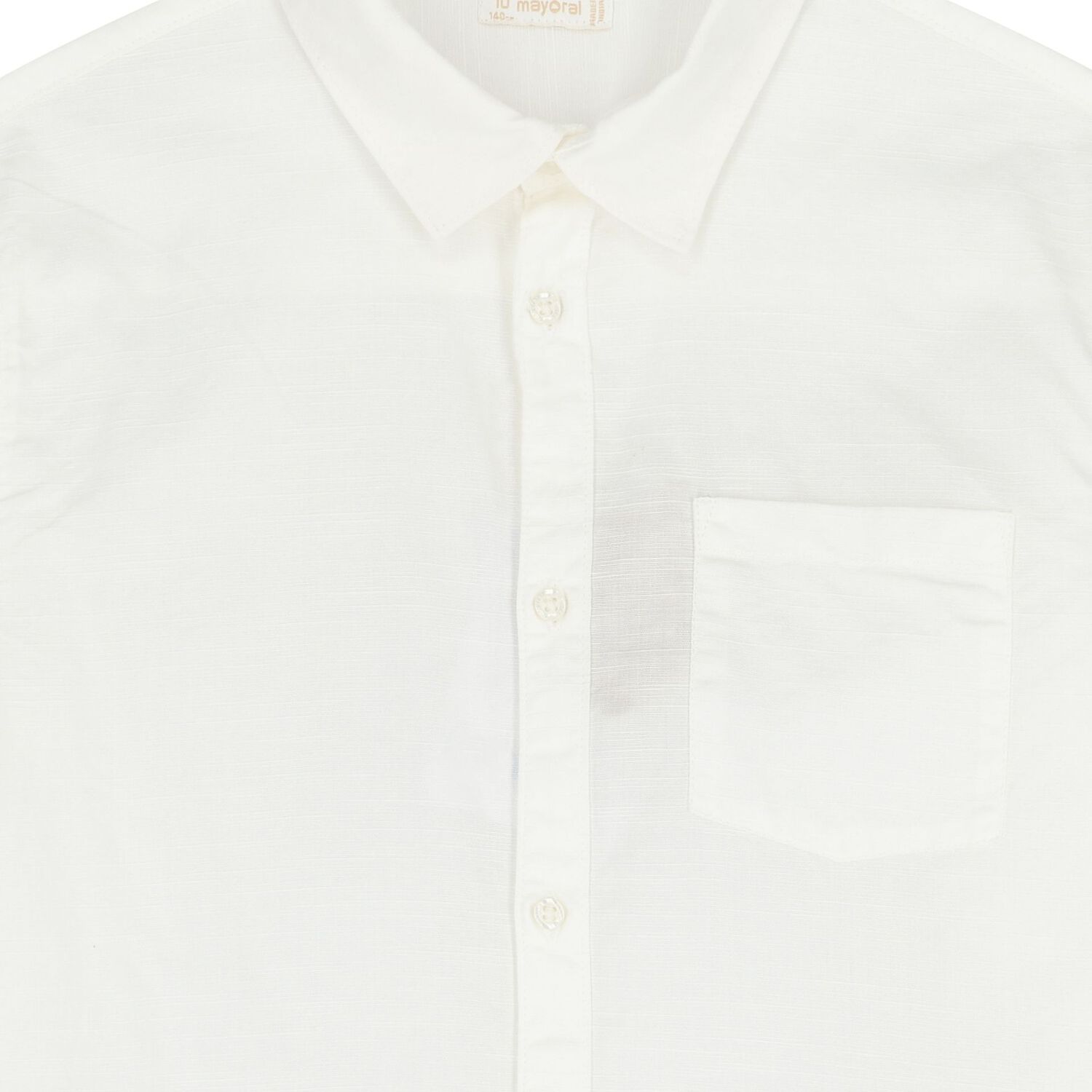 Boys White Linen Shirt, 1, hi-res