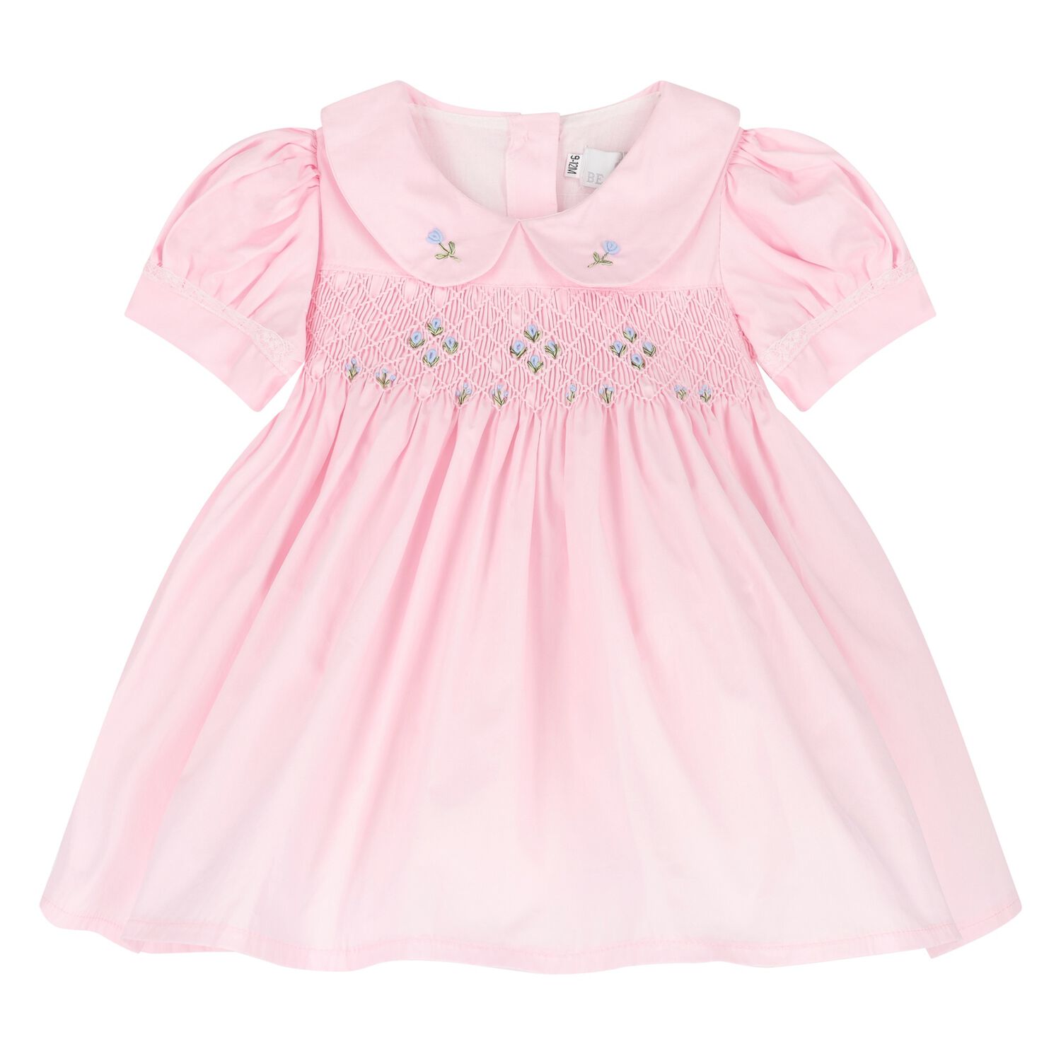 Baby Girls Pink Smocked Dress, 1, hi-res
