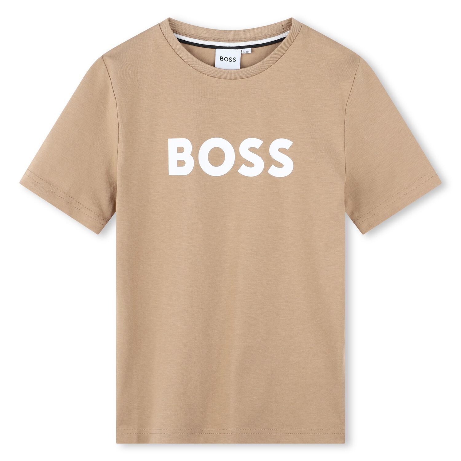 Boys Beige Logo T-Shirt, 2, hi-res