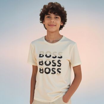 Boys Beige Logo T-Shirt