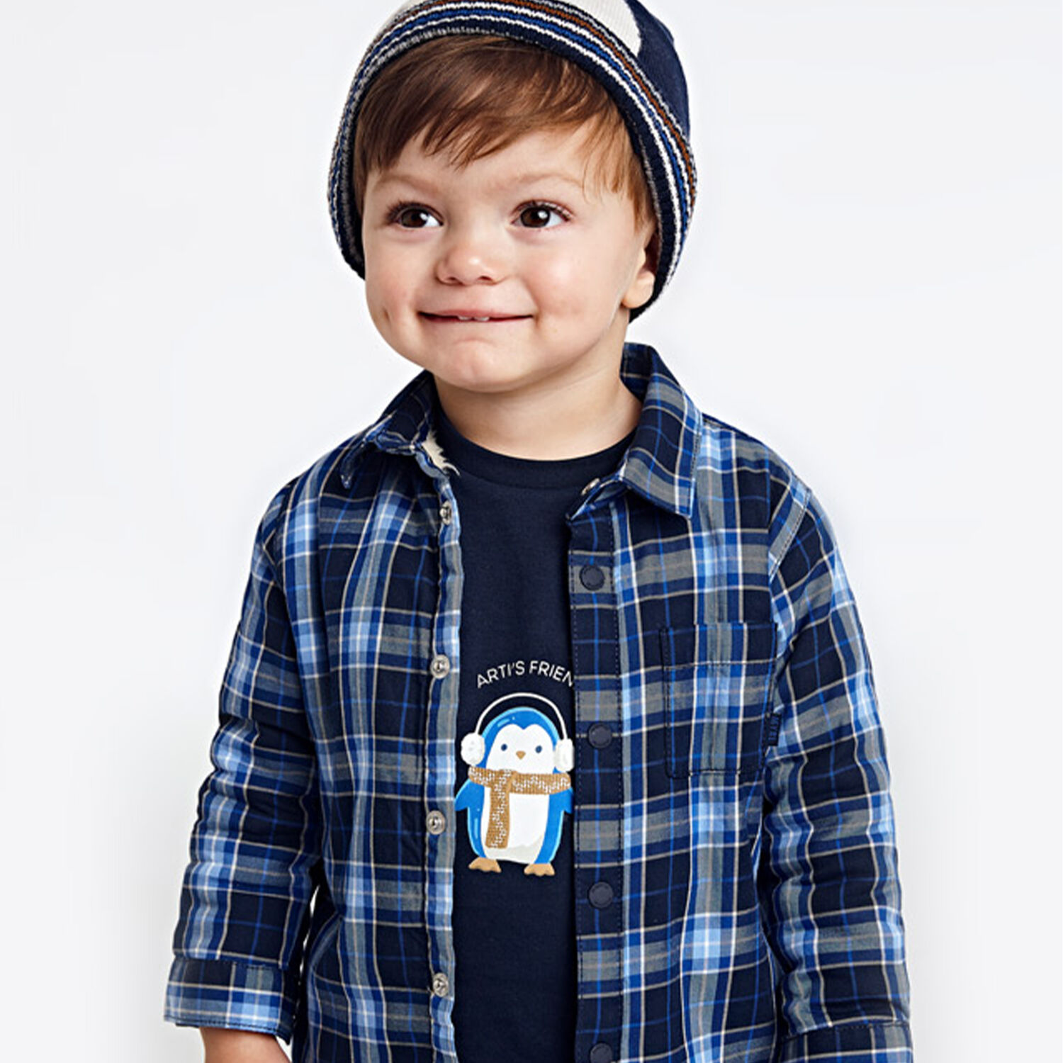 Younger Boys Navy Animals Long Sleeve Top, 1, hi-res image number null