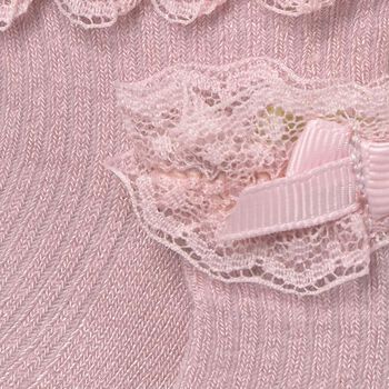 Baby Girls Pink Lace Socks