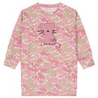 Girls Pink Camouflage Sweatshirt Dress, 1, hi-res