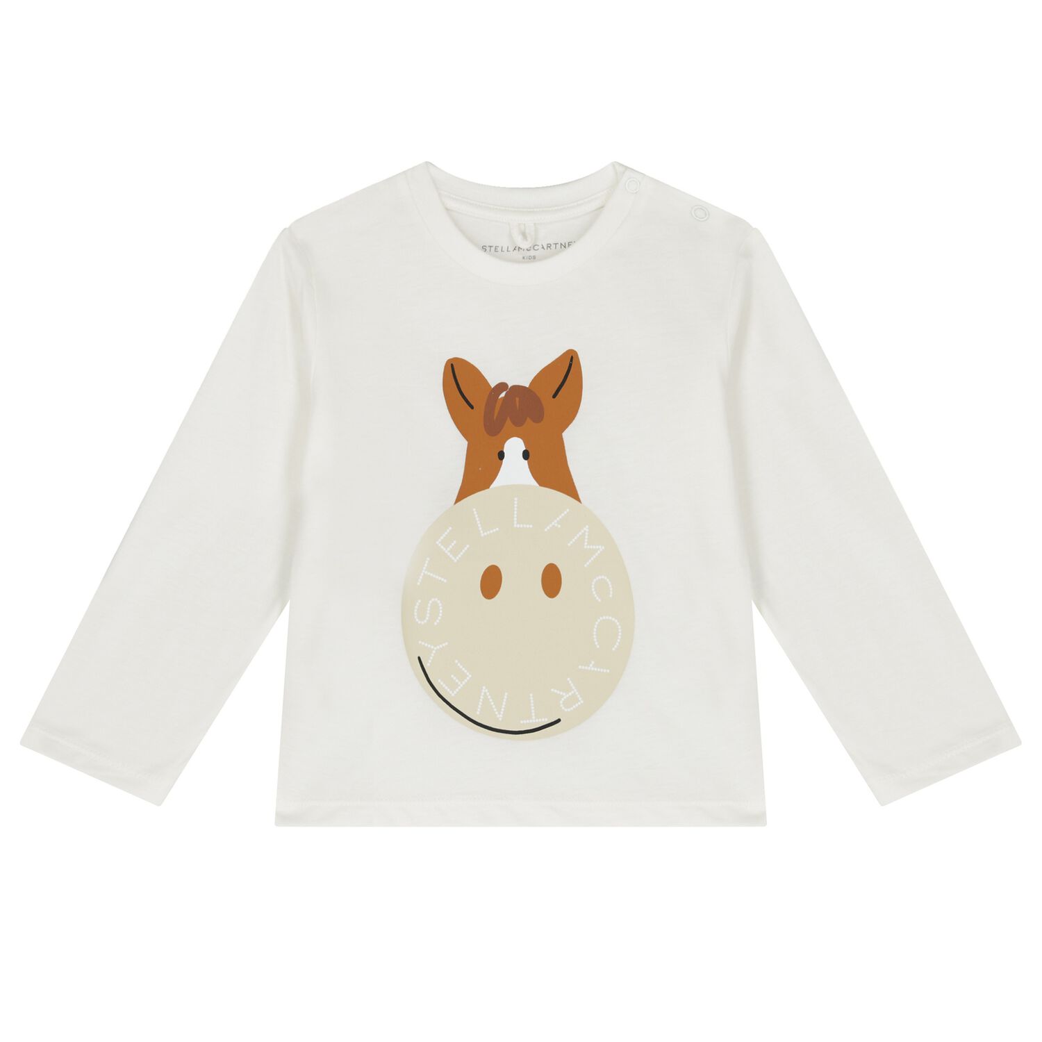 Younger Boys Ivory logo Long Sleeve Top, 1, hi-res image number null