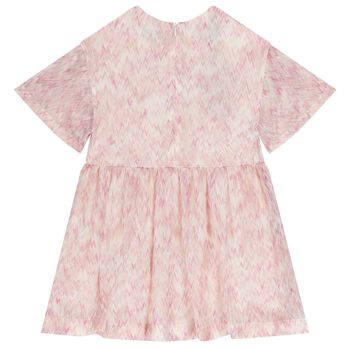 Girls Pink & Ivory Zig Zag Dress