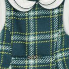 Girls Green & White Pinafore Dress, 1, hi-res