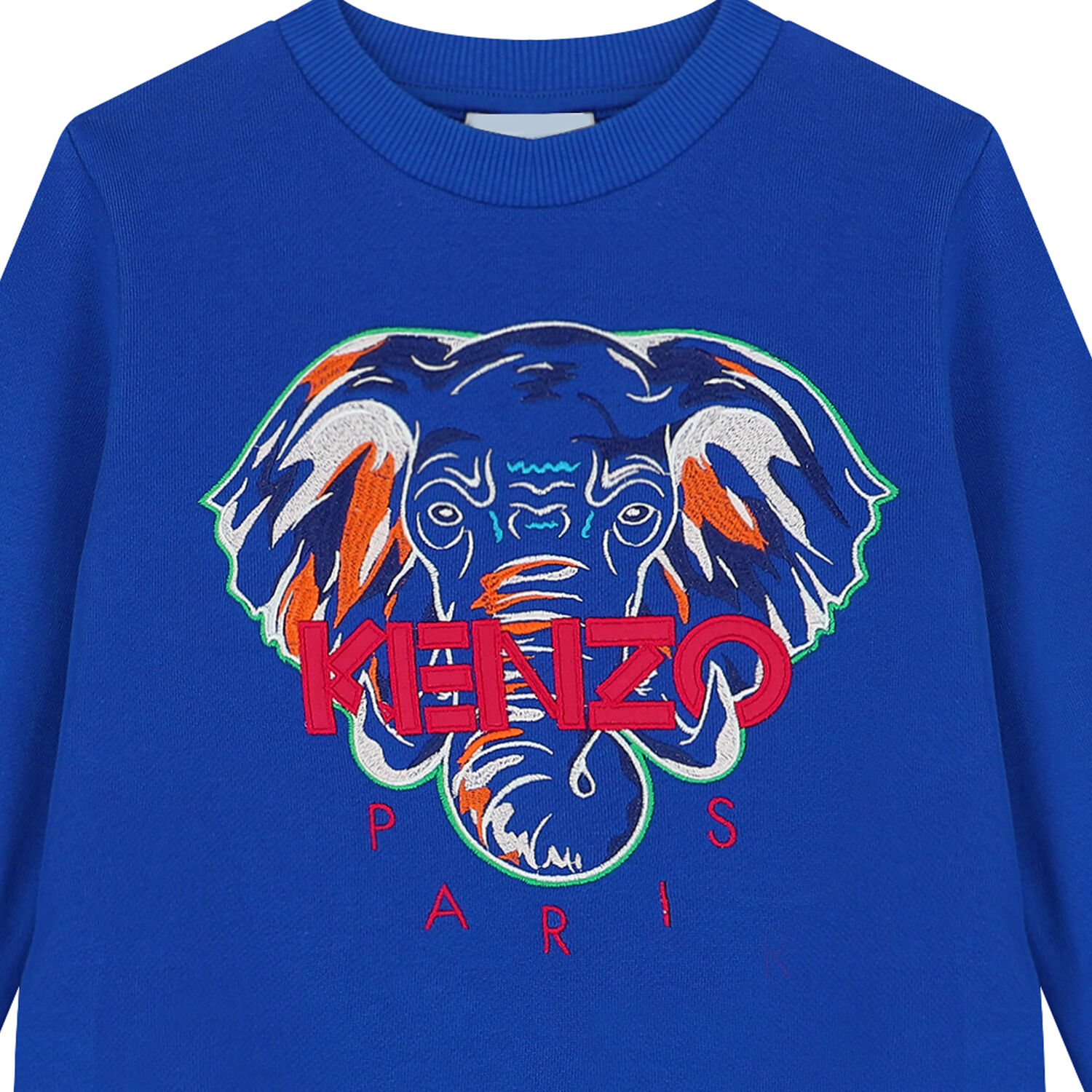 Girls Blue Elephant Logo Sweatshirt Dress, 1, hi-res