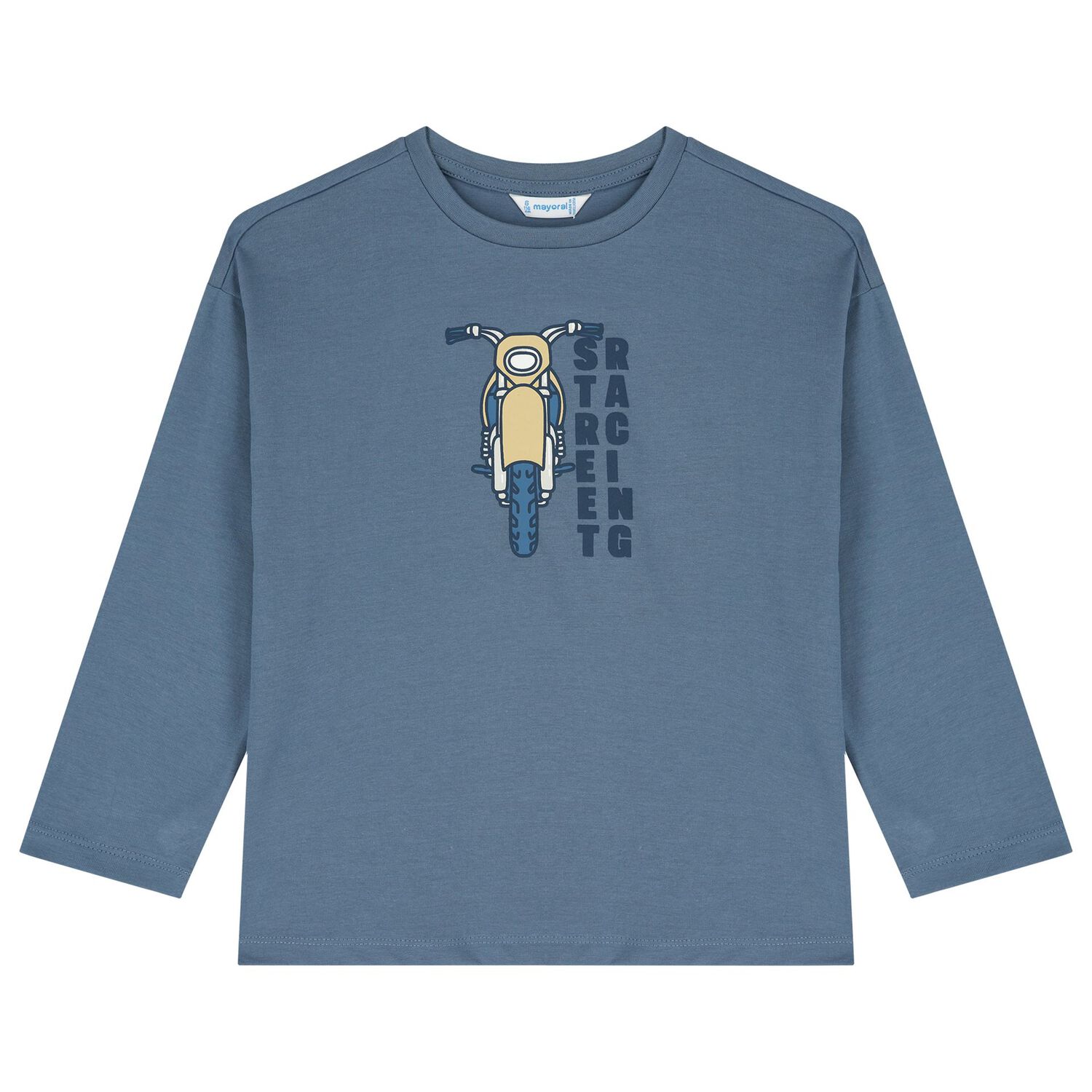 Boys Ivory & Blue Motorbike T-Shirt ( 2pack ), 4, hi-res