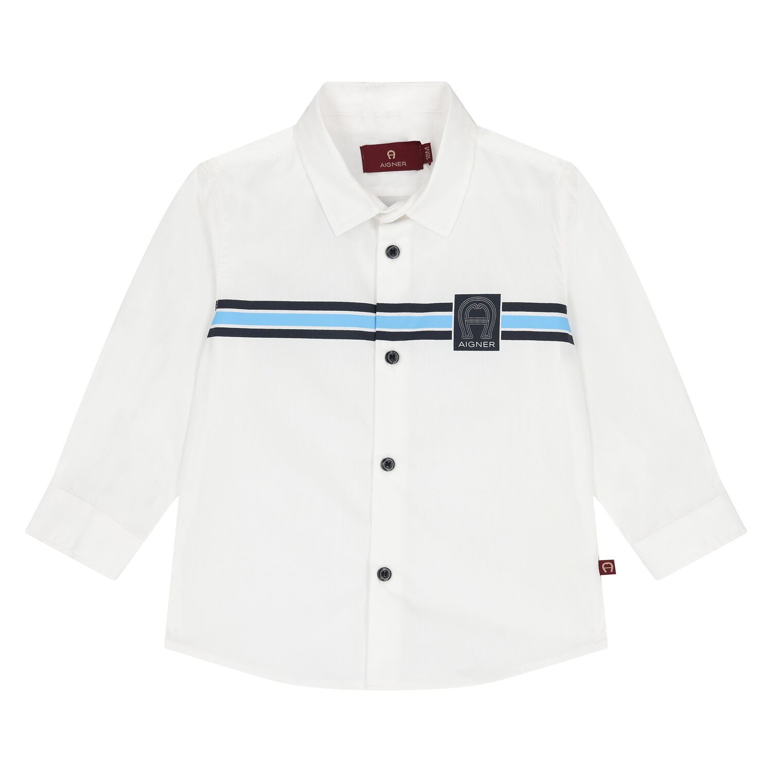 Younger Boys White Logo Shirt, 1, hi-res