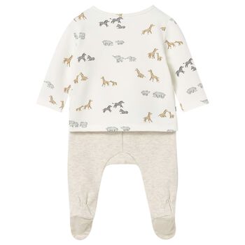 Ivory & Beige 2 Piece Babygrow