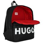 Boys Black Logo Backpack, 1, hi-res