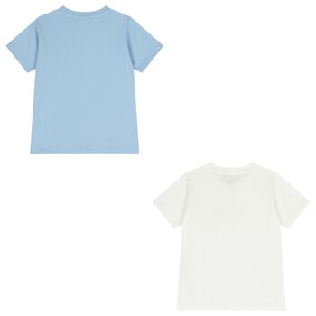 Boys White & Blue T-Shirts ( 2 Pack )
