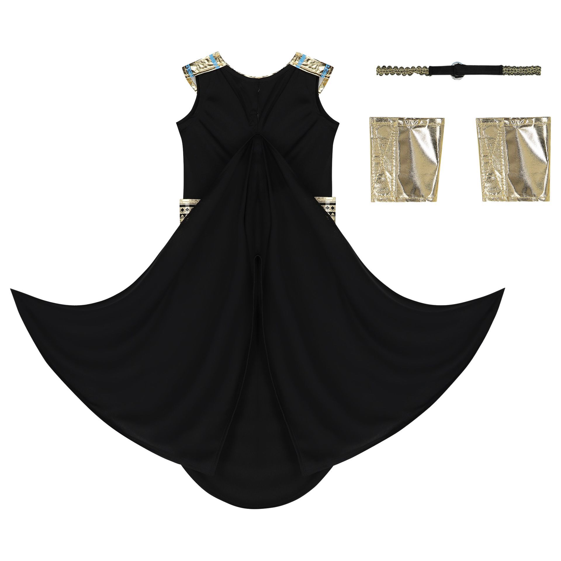 Dress Up by Design Girls Black Gold Egyptian Pharoah Costume Junior Couture UK