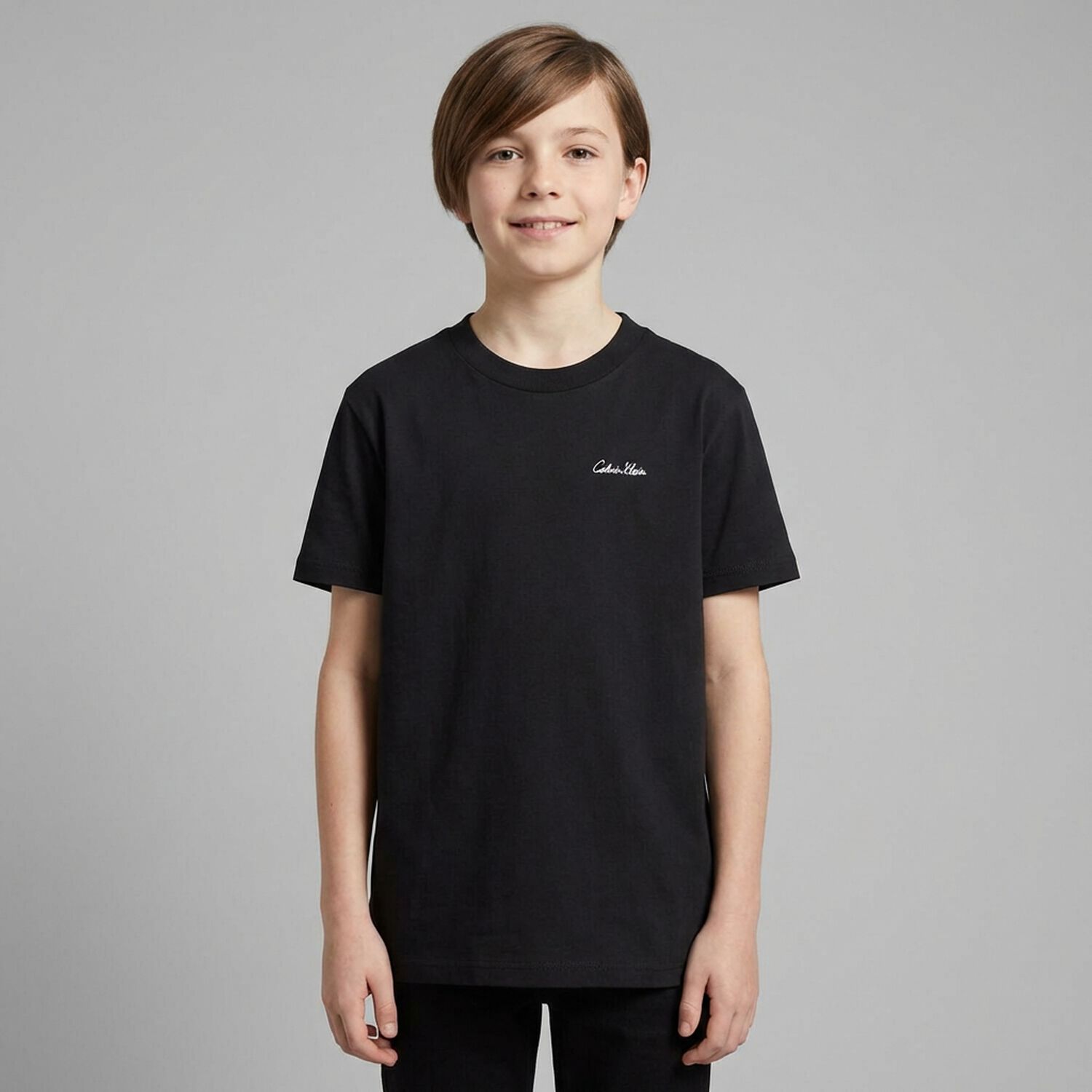 Boys Black Logo T-Shirt, 1, hi-res