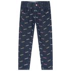 Girls Blue Logo Denim Jeans, 1, hi-res