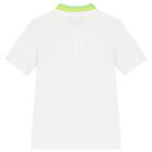 Boys White Logo Polo Shirt, 1, hi-res