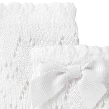 Baby Girls White Knitted Bow Socks