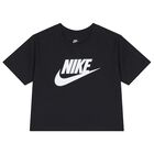 Girls Black Logo T-Shirt, 1, hi-res