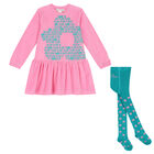 Girls Pink & Green Dress Set, 1, hi-res