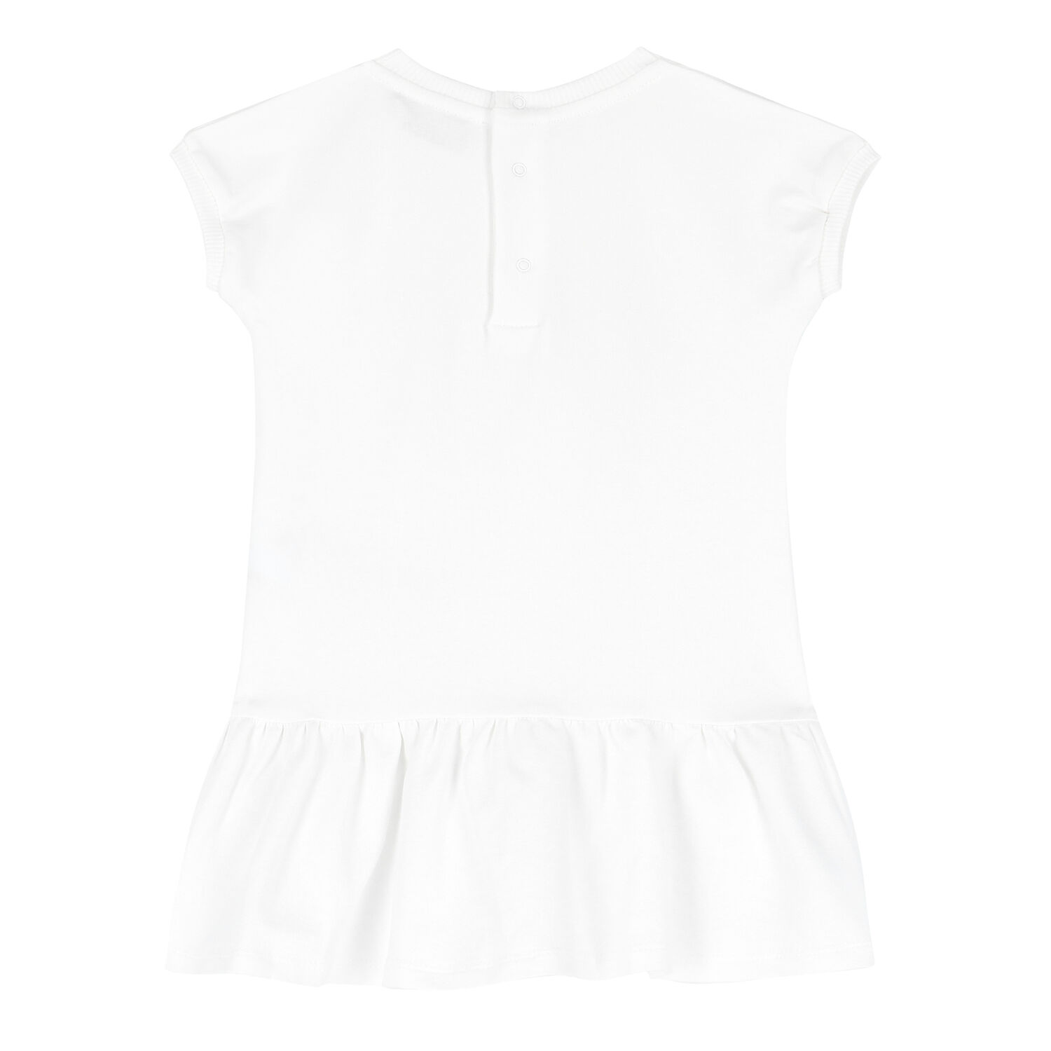 Younger Girls White Teddy Dress, 1, hi-res