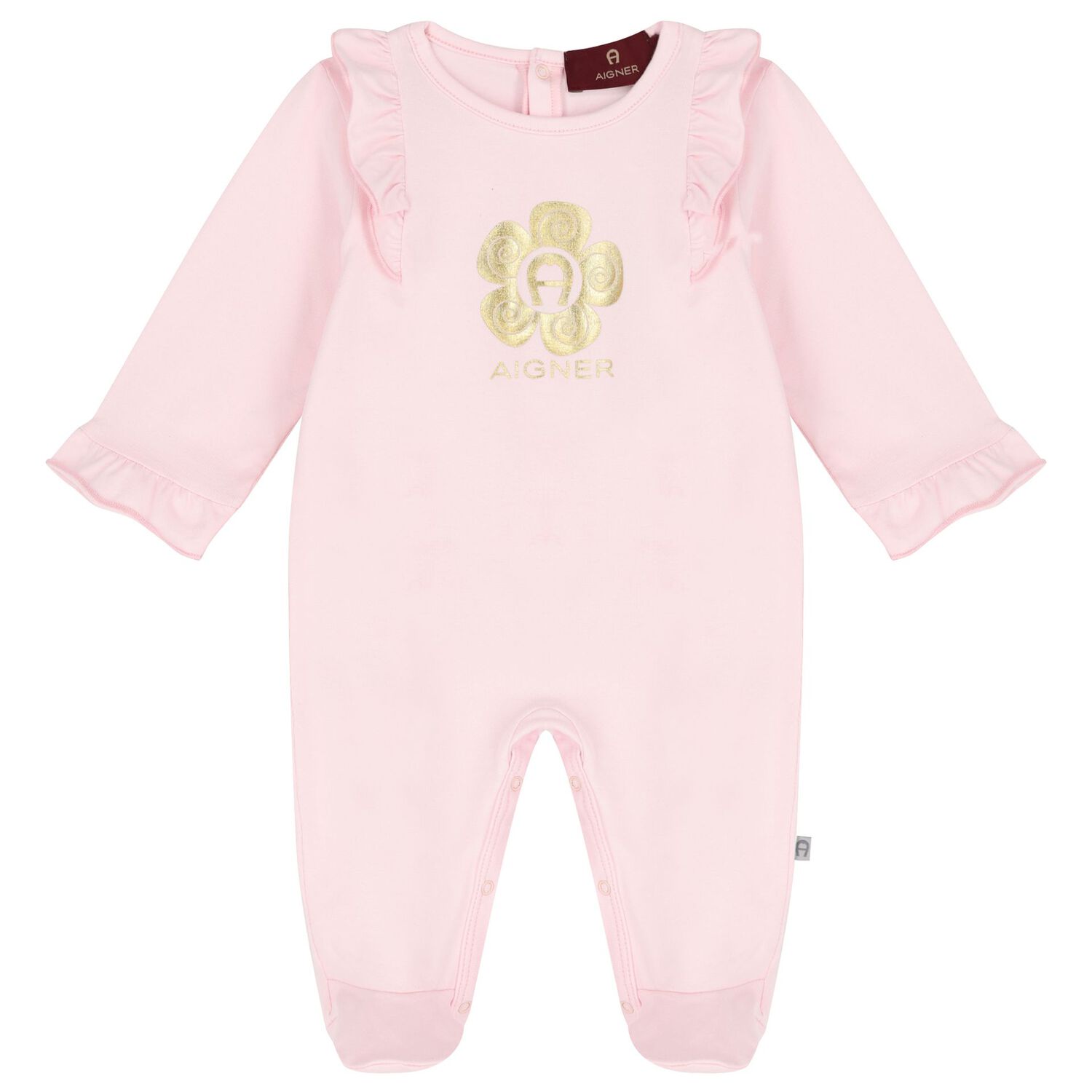 Baby Girls Pink & Gold Logo Babygrow Gift Set, 1, hi-res