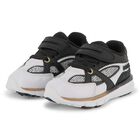 Boys Black & White Logo Trainers, 1, hi-res