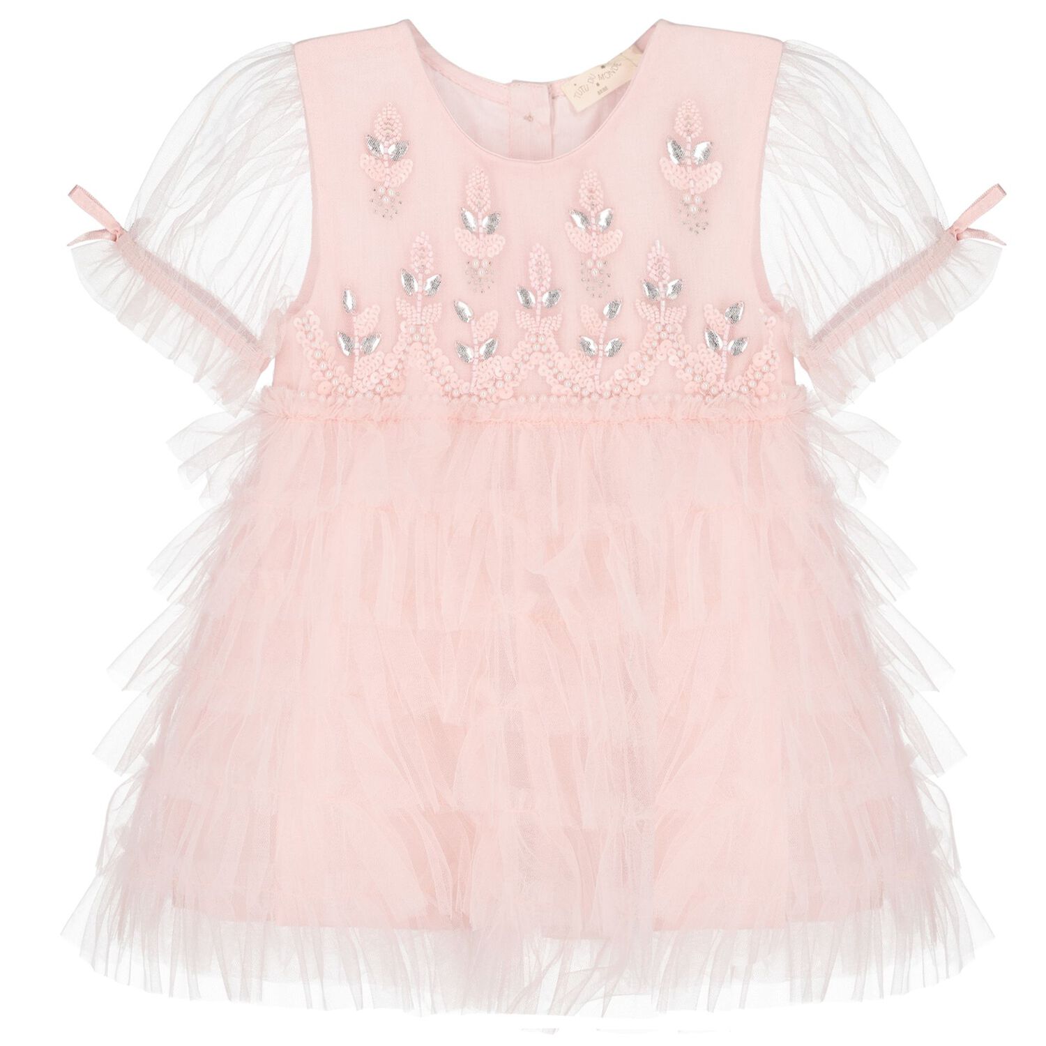Younger Girls Pink Embellished Tulle Dress Set, 1, hi-res image number null