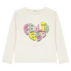 Girls Ivory Long Sleeve Top, 1, hi-res