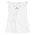 Younger Girls White Logo Dress, 1, hi-res