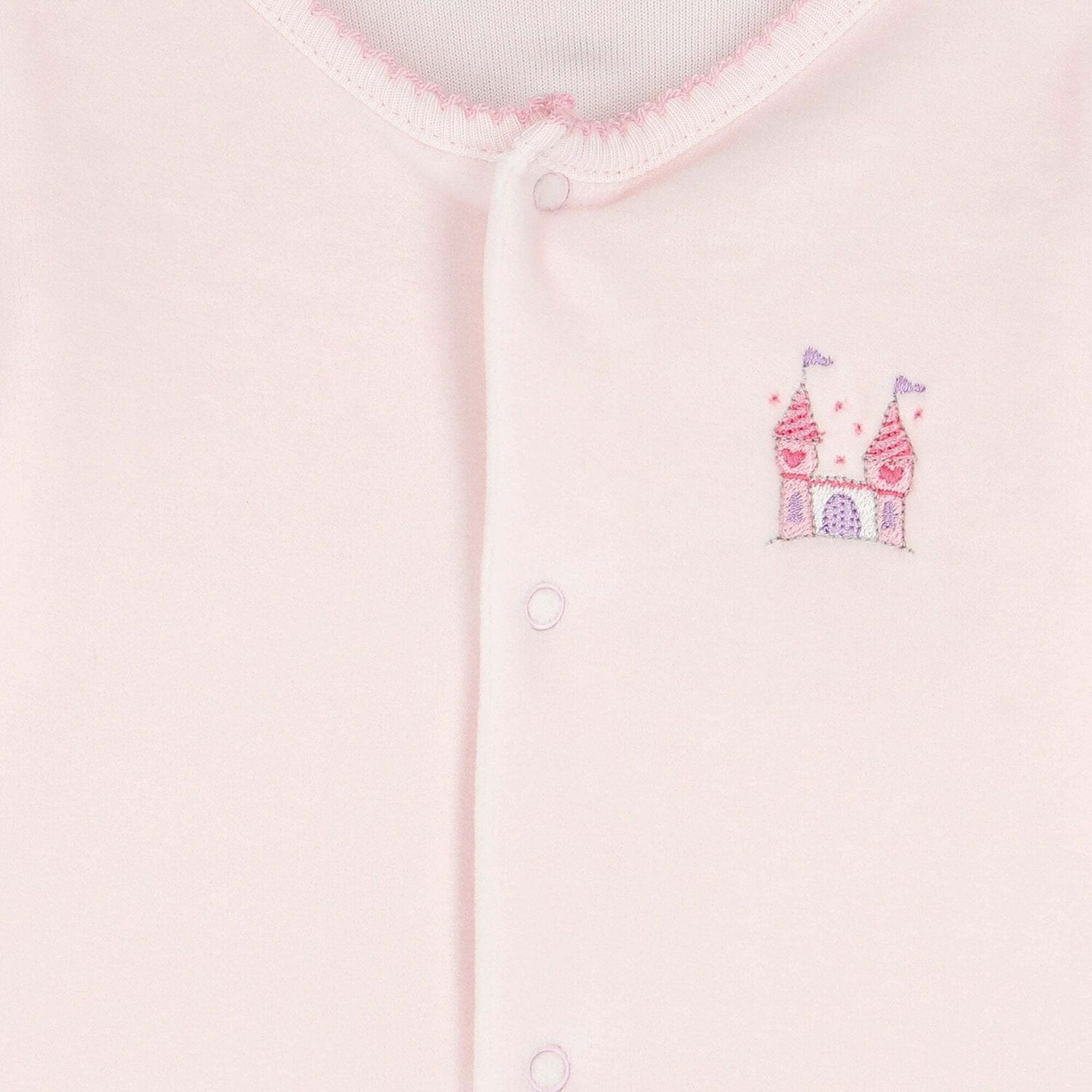 Baby Girls Pink Castle Babygrow, 1, hi-res