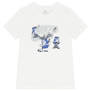 Nike Kids Boys White Logo T-Shirt, 2 Boys White Logo T-Shirt