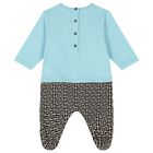 Baby Boys Blue & Monogram Print Babygrow Gift Set, 1, hi-res
