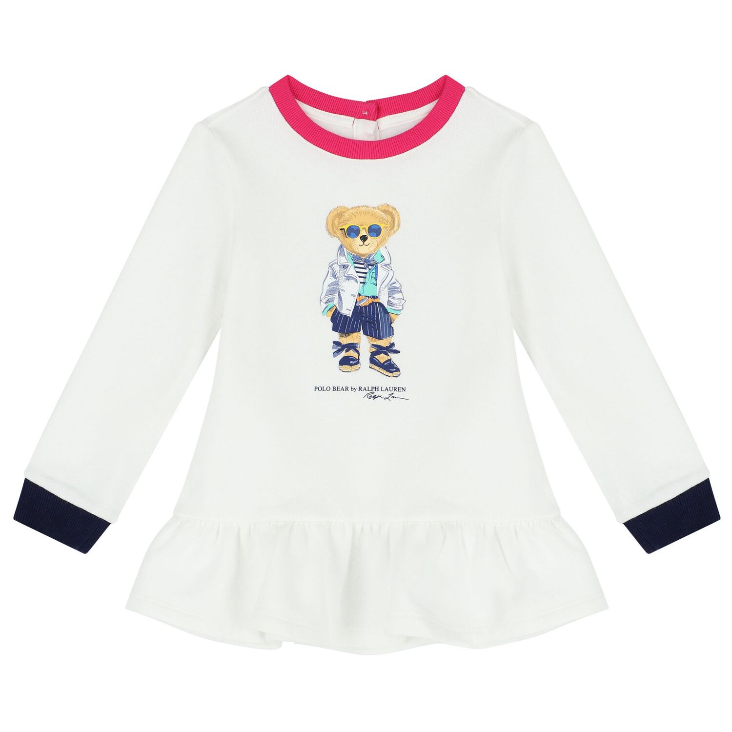 Baby Girls White & Pink Logo Leggings Set, 1, hi-res