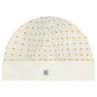 Ivory & Gold Logo Baby Hat, 3, hi-res