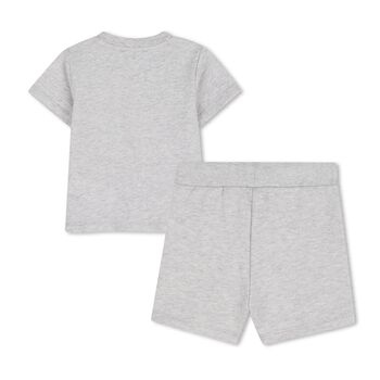 Younger Boys Grey Tiger Logo Shorts Set