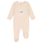 Beige Teddy Bear Babygrow, 4, hi-res