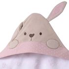 Baby Girls White & Pink Puppy Hooded Towel, 2, hi-res