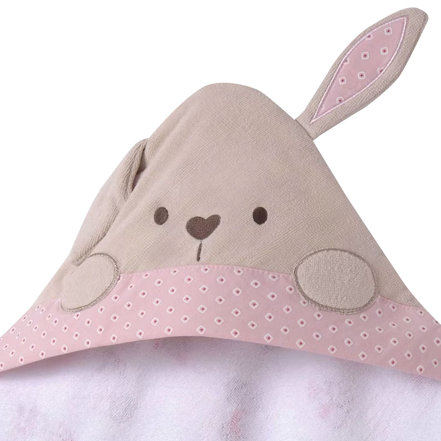Baby Girls White & Pink Puppy Hooded Towel, 2, hi-res image number null