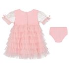 Baby Girls Pink Sequins Tulle Dress Set, 1, hi-res