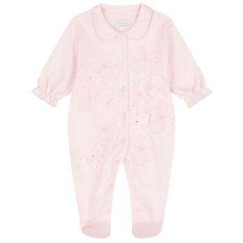 Baby Girls Pink Floral Babygrow