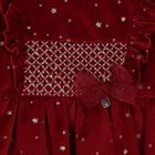 Younger Girls Red Velour Star Dress, 1, hi-res